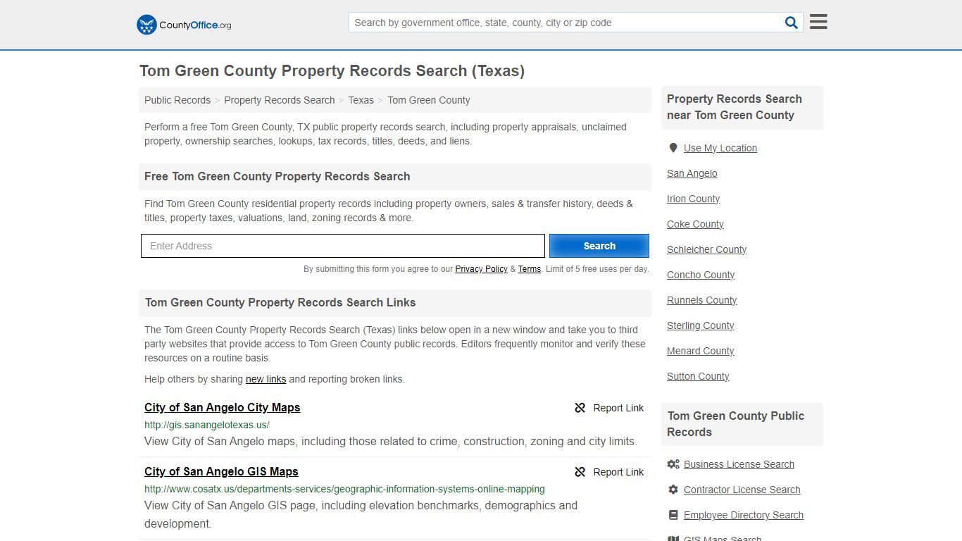 Tom Green County Property Records Search (Texas) - County Office